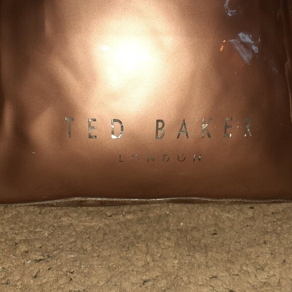 TED BAKER-Large Icon Shopping-Light Brown/Rose Gold-Bow-Excellent - Picture 3 of 7